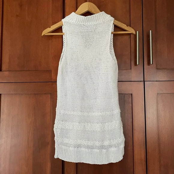 Rag and Bone Sweater Sleeveless Open Weave V Neck White Size XXS - Picture 5 of 7